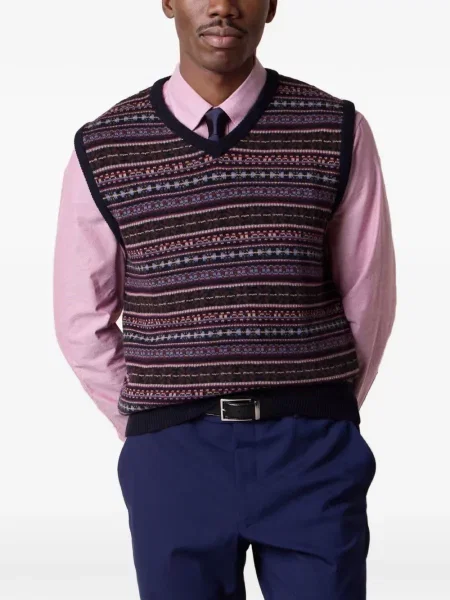 Vestă Brooks Brothers din jacard maro