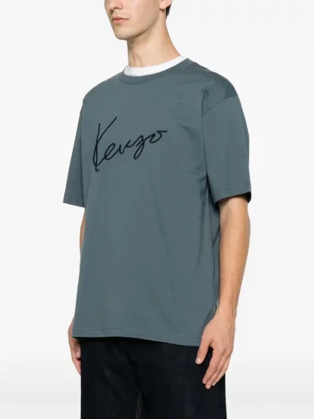 Tricou Kenzo cu broderie albastru