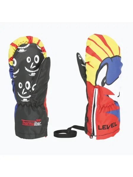 Детски скиорски ръкавици Level Lucky Mitt yellow/blue синьо