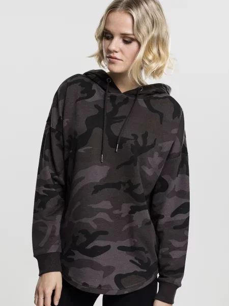 Bluza z kapturem Urban Classics z kapturem w kamuflażu czarna