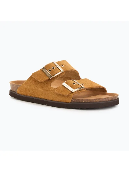 Дамски чехли Genuins Hawaii Velour camel кафяво
