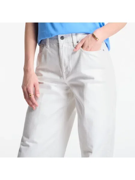 Дънки Calvin Klein Jeans The Wide Leg Raw Hem Chalk White 29 бяло