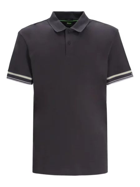 Tricou polo Boss cu dungi gri