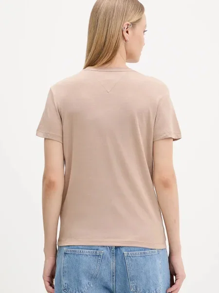 Tričko Tommy Jeans hnědá