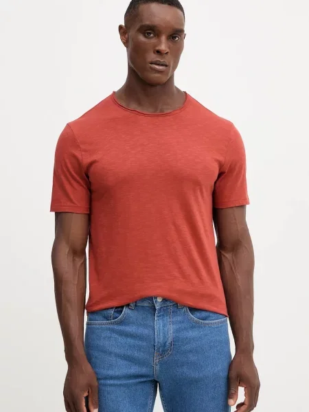 Тениска United Colors of Benetton с изчистен дизайн бежово