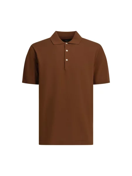 Dzianinowa koszulka polo Beams Plus brązowa