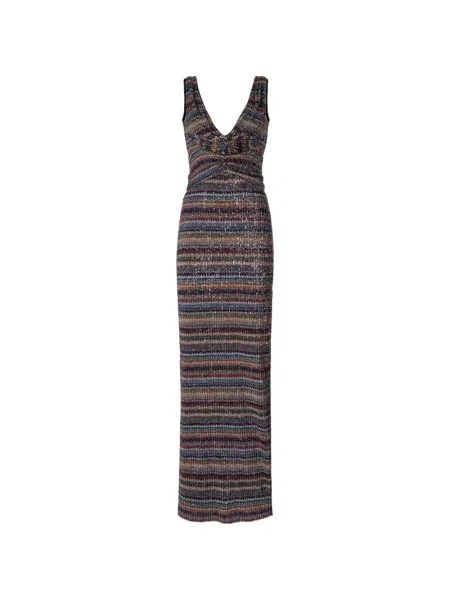 Rochie Missoni cu paiete cu dungi albastru