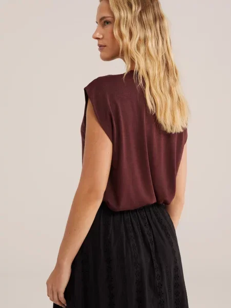 WE Fashion Top bordeaux roșu