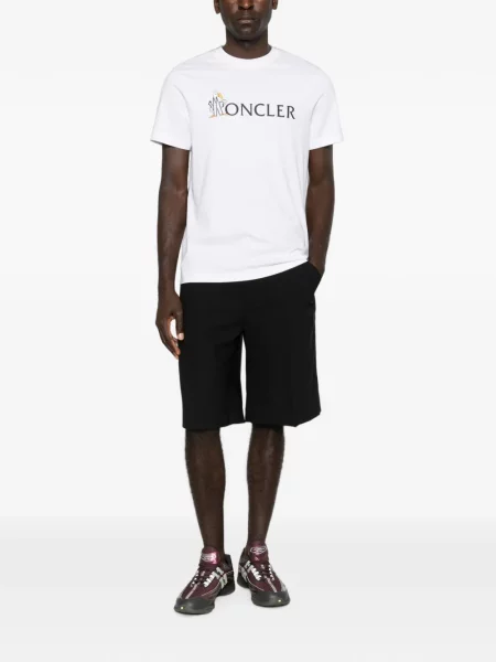 Scurt tricou Moncler cu imagine alb