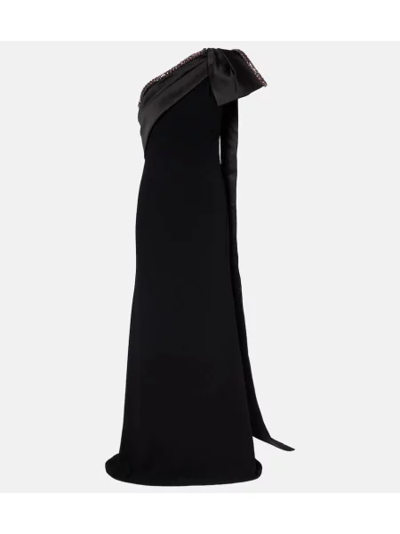 Rochie Roland Mouret din satin de cristal negru