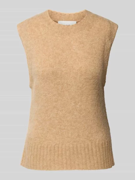 Opus dzianinowa kamizelka z moherem Pucku Kobiety Sztuczne włókno marmurkowy 36 brązowy