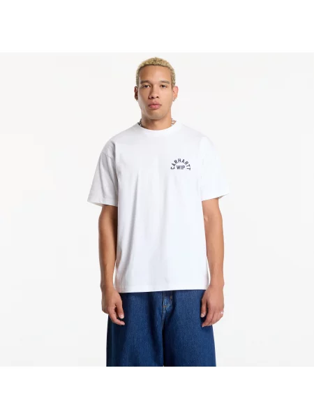 Tričko Carhartt WIP S/S Arch Script T-Shirt UNISEX White/ Dark Navy L bílé