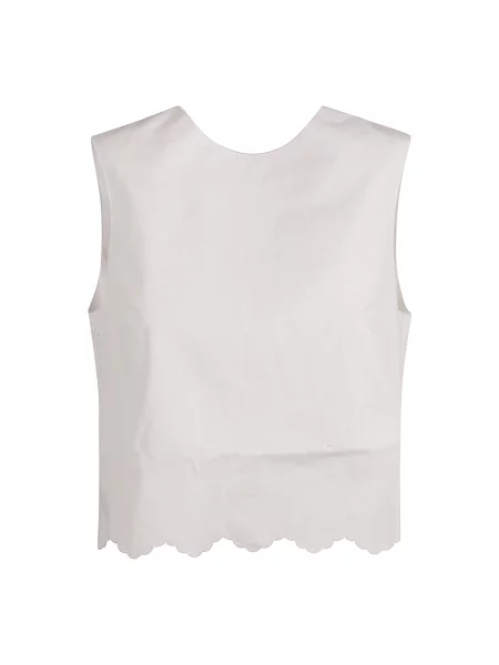 Haftowany krótki top Patou biały