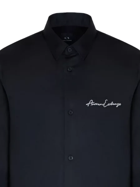 Lung cămașă Armani Exchange cu autograf negru
