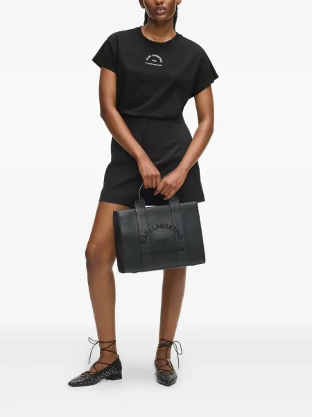 Tricou Karl Lagerfeld scurt negru