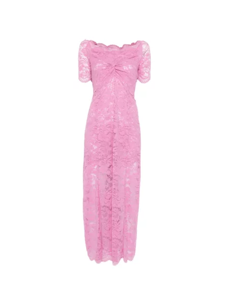 Rochie midi Rabanne din dantelă până la genunchi de costum roz