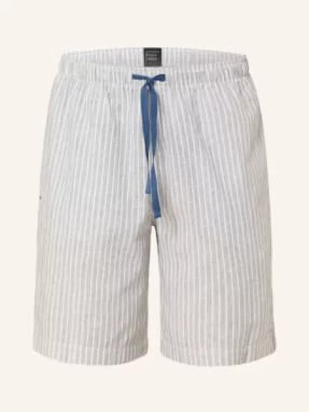 Schiesser Spací Šortky Mix+Relax S Lnem černošedá bílá