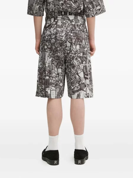 Πλισέ σορτς Marcelo Burlon County Of Milan με σχέδιο μαύρο