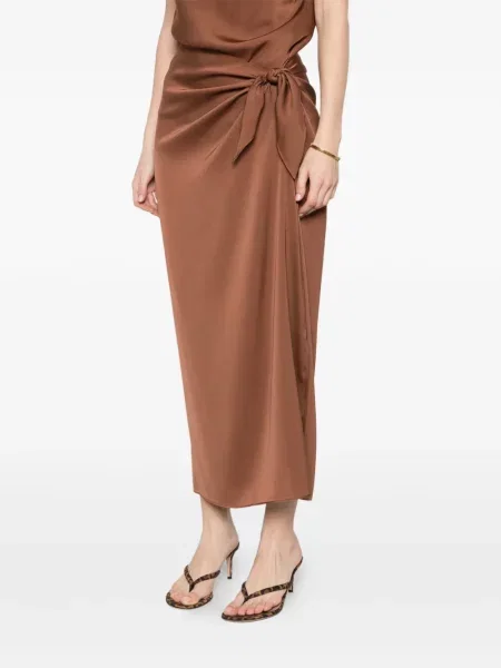 Spódnica ołówkowa Silk95five do kolan brązowa