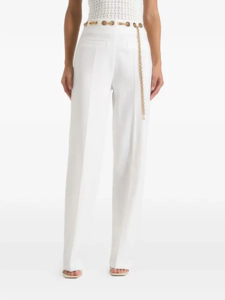 Cu centură pantaloni Manière De Voir alb
