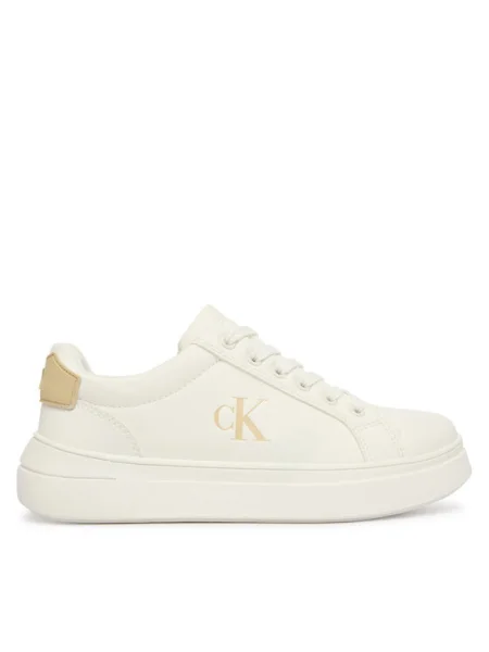 Sportcipők Calvin Klein Low Cut Lace Up Fehér bézs