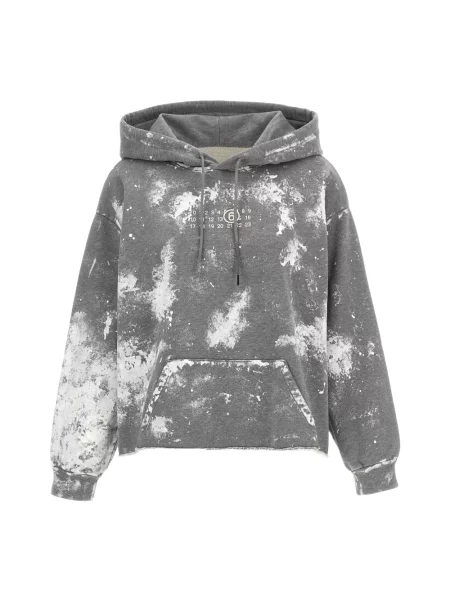 Bluza z kapturem Mm6 Maison Margiela z kapturem szara
