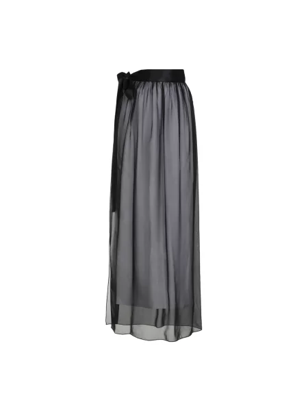 Długa spódnica maxi Dolce And Gabbana szyfonowa czarna