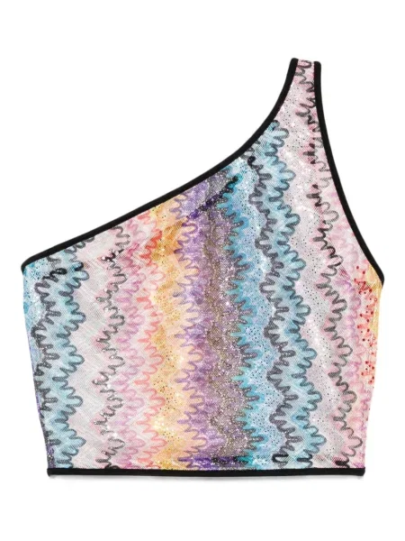 Top Missoni tricotate albastru