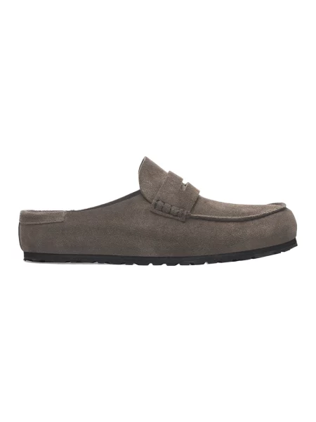 Klapki Birkenstock zamszowe szare