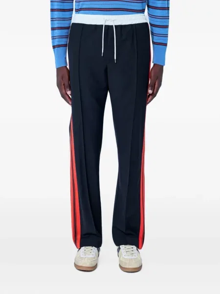 Pantaloni Wales Bonner cu dungi alergare negru