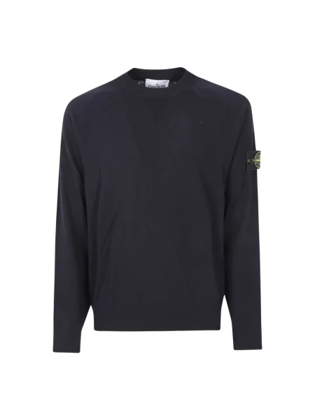Dzianinowy sweter Stone Island z kamieniami niebieski