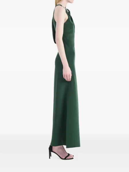 Rochie maxi Altuzarra cu umerii deschiși verde