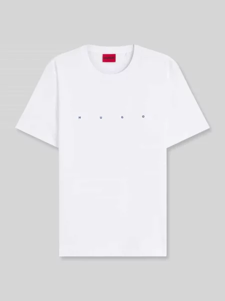 T-shirt o kroju regular fit z czystej bawełny Hugo biała