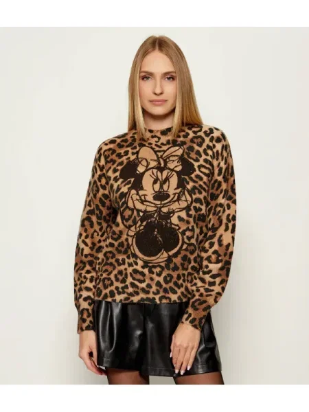 Pulover Desigual cu guler înalt bej