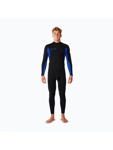 Costum de înot pentru bărbați Rip Curl Trad mm Back Zip black/blue negru
