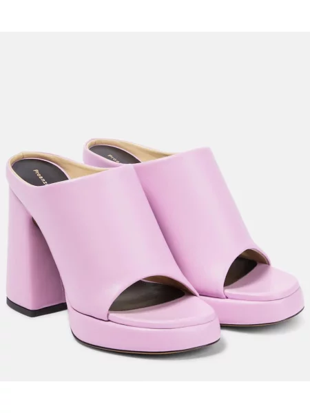 Usnjene mules Proenza Schouler s platformo vijolična