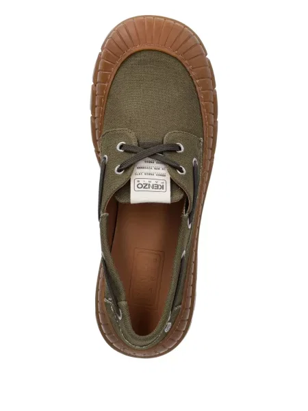 Pantofi loafer Kenzo cu șireturi din dantelă verde