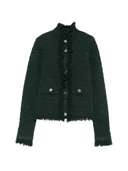 Cardigan Liu Jo tricotate cu volane verde