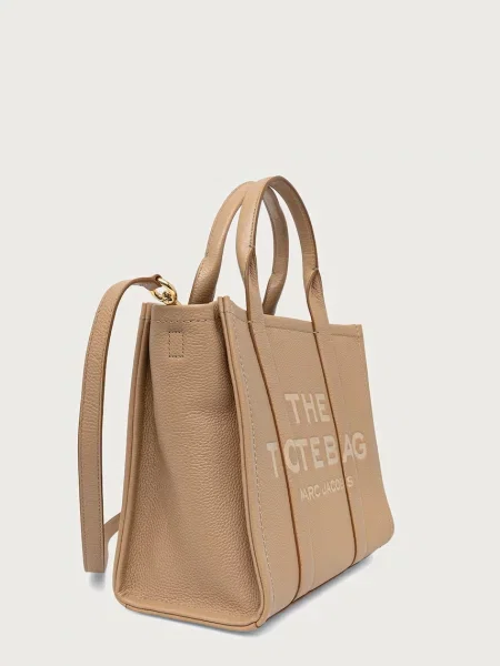 Marc Jacobs De piele geantă shopper THE LEATHER SMALL TOTE bej