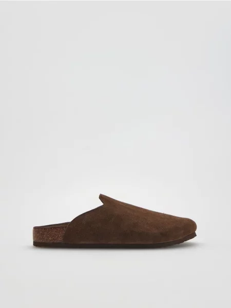 Замшевые мюли Reserved коричневые
