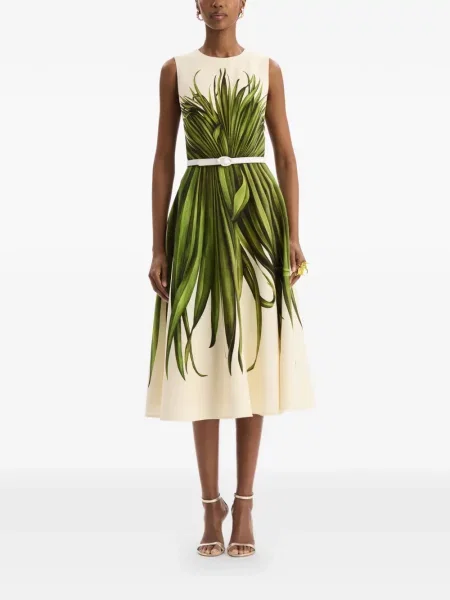 Rochie Oscar De La Renta de lână verde