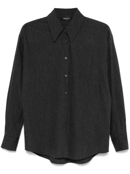 Cămașă Fabiana Filippi cu dungi de flanelă gri