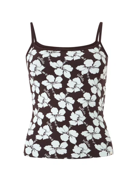 HOLLISTER Top ciocolatiu alb