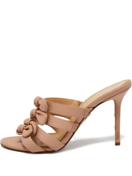 Sandale Charlotte Olympia cu funde din piele roz