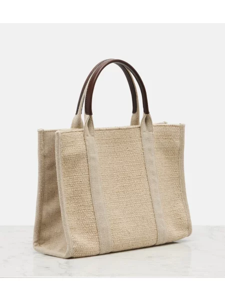 Geantă shopper The Row din piele bej