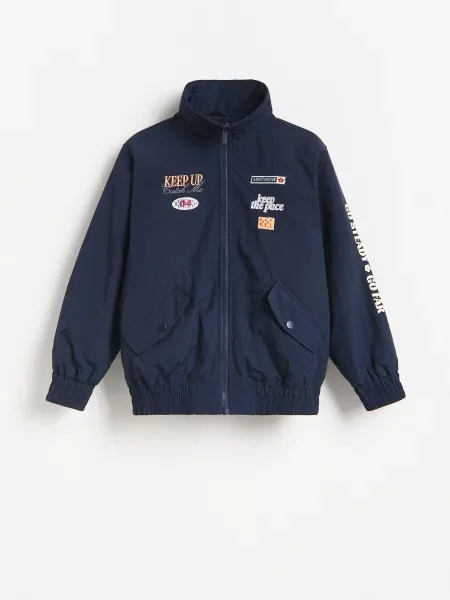 Reserved Bomber bunda s aplikací tmavomodrá