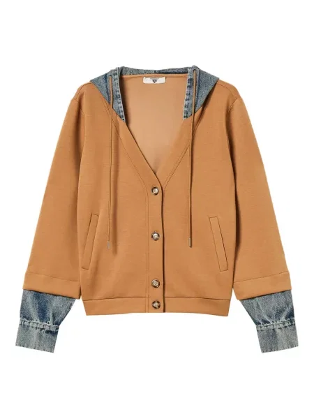 Hanorac cu glugă Twinset cu glugă maro