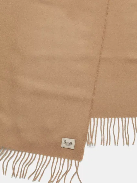 Шерстяной однотонный шарф My Alpaca бежевый