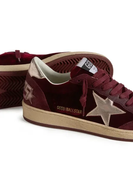 Sneakerși Golden Goose din piele de căprioară roșu