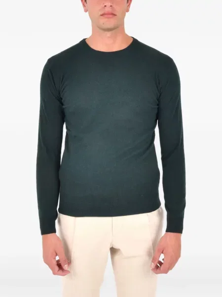 Pulover Franzese Collection cu decolteu rotund verde